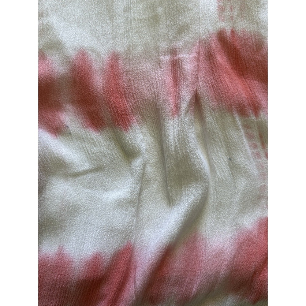 Flying Tomato Pink White Tie Dye Maxi Dress Crochet V-Neck Boho Slit Small - Picture 8 of 8